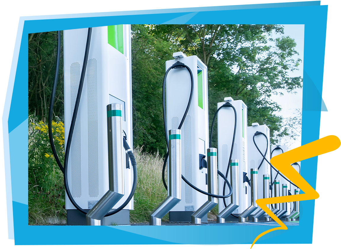 charging station in a row